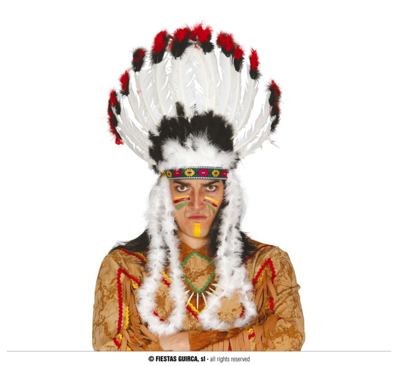 Čelenky a ozdoby hlavy - Fiestas Guirca Indiánská čelenka velká