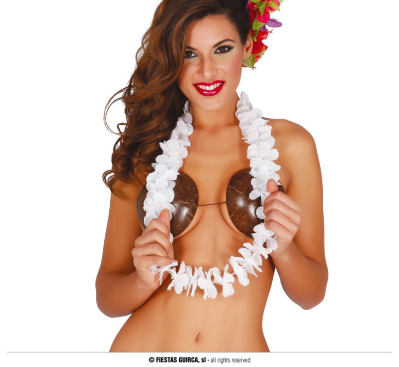 Doplňky dle zaměření - Fiestas Guirca Havajský věnec jednobarevný bílý