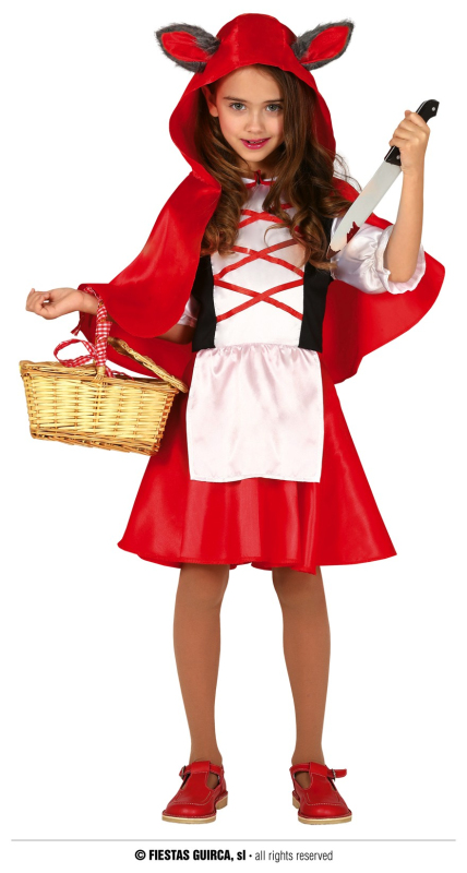 Karnevalové kostýmy - Fiestas Guirca Dívčí kostým Karkulka s pláštěm a kapucí
