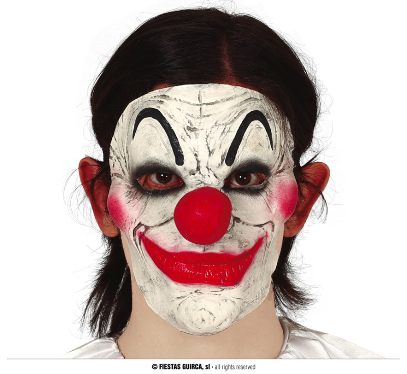 Karnevalové masky, latexové masky - Fiestas Guirca Polomaska klauna latexová