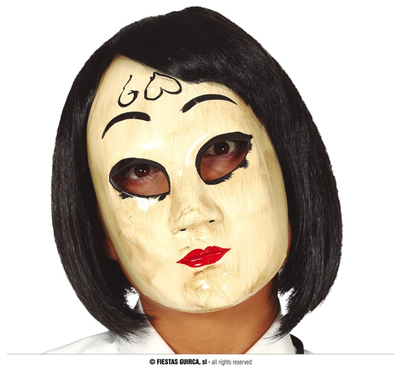 Karnevalové masky, latexové masky - Fiestas Guirca Žena s křížkem -  PVC maska