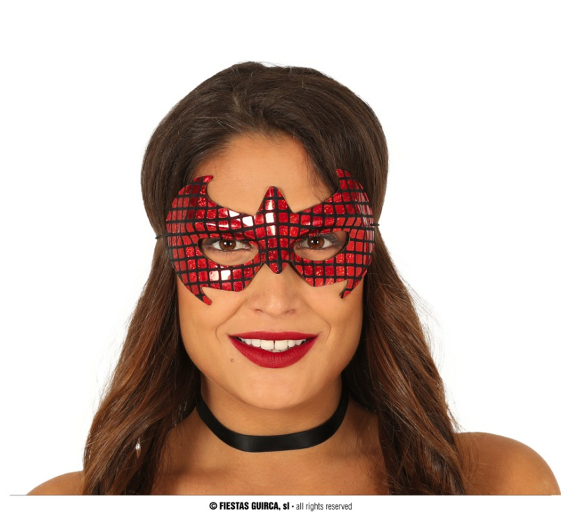 Karnevalové masky, latexové masky - Fiestas Guirca Červená pavoučí maska