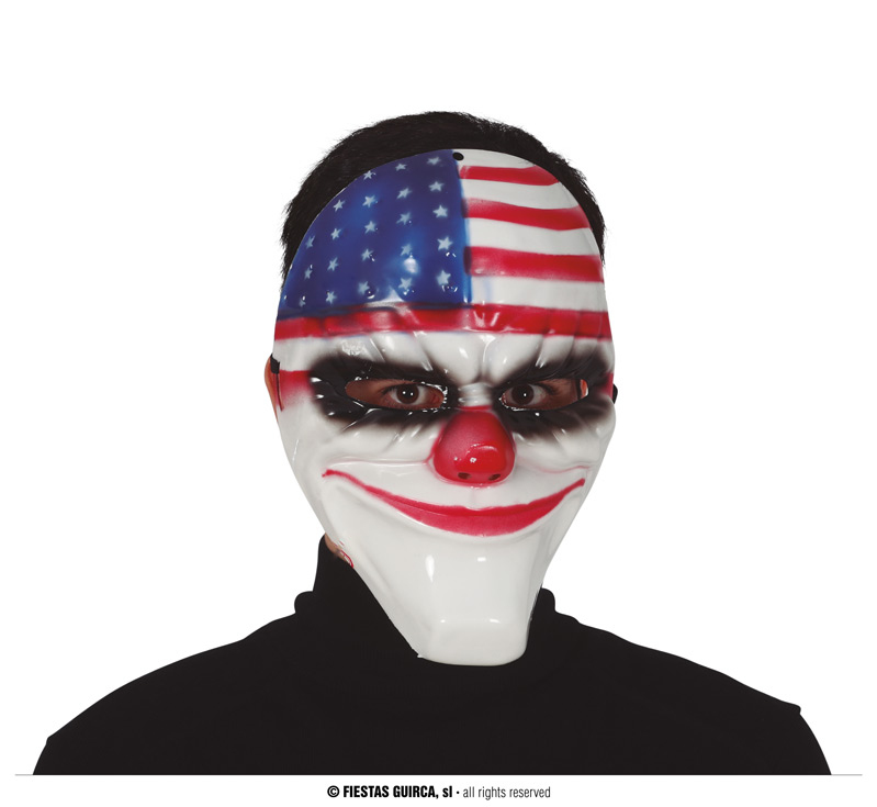 Karnevalové masky, latexové masky - Fiestas Guirca Maska klaun USA