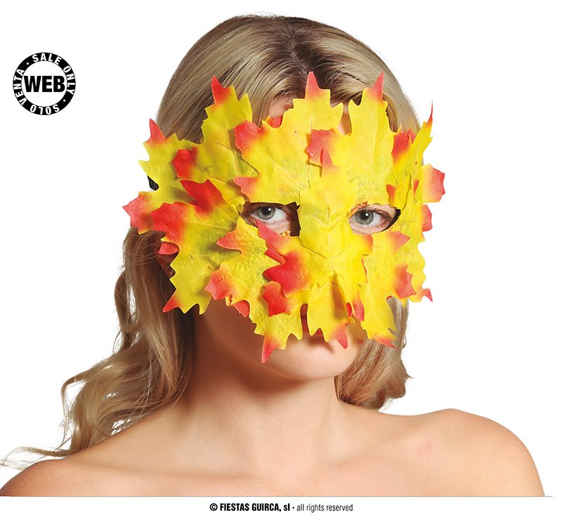Karnevalové masky, latexové masky - Fiestas Guirca Žlutooranžová listová maska