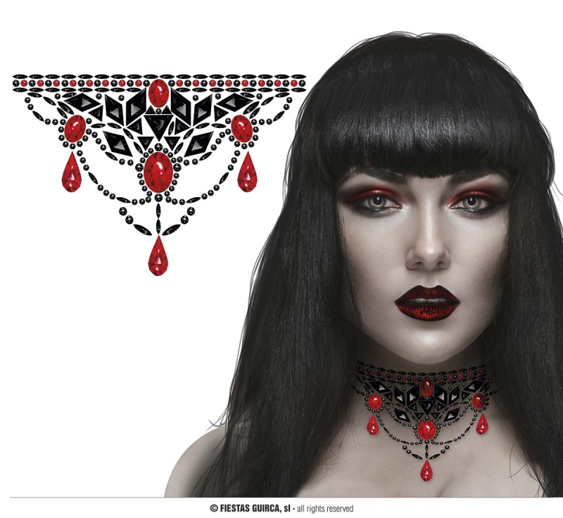 Doplňky na karneval - Fiestas Guirca Tetování gotický náhrdelník