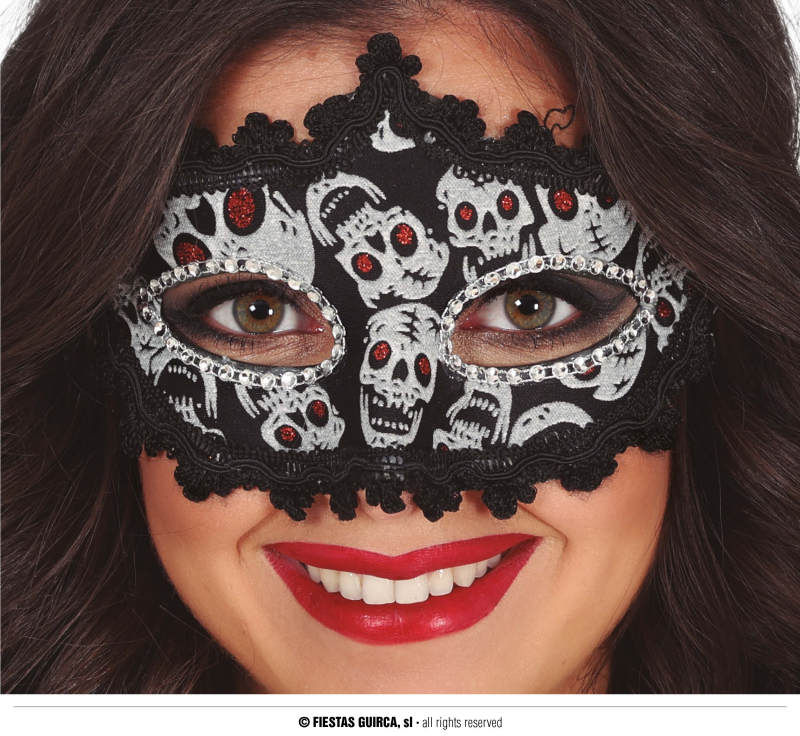 Obličejové masky - roušky - Fiestas Guirca Maska se smrtkami SKULL