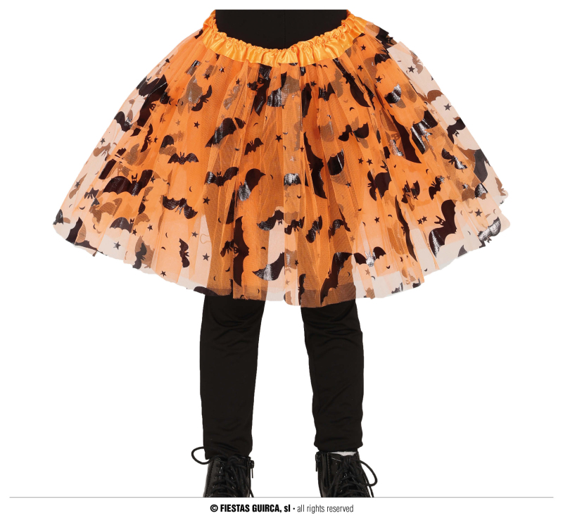 Karnevalové kostýmy - Fiestas Guirca Dětská oranžová sukně s netopýry