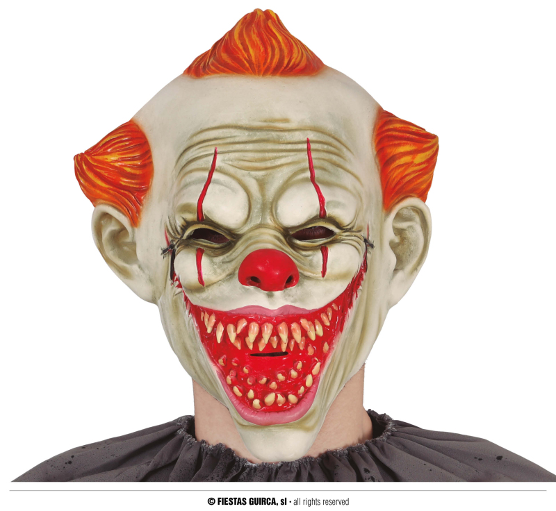 Karnevalové masky, latexové masky - Fiestas Guirca Letexová maska snějícího se klauna
