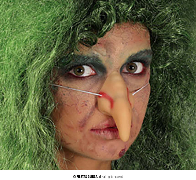 Doplňky na karneval - Fiestas Guirca Latexový čarodějnický nos s gumičkou