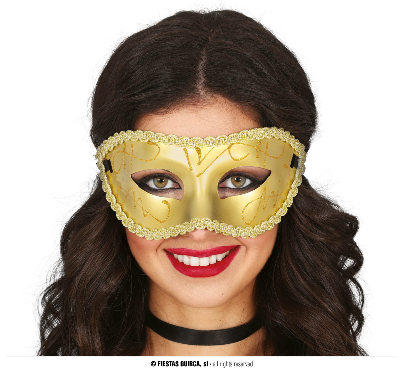 Karnevalové masky, latexové masky - Zlatá dámská maska