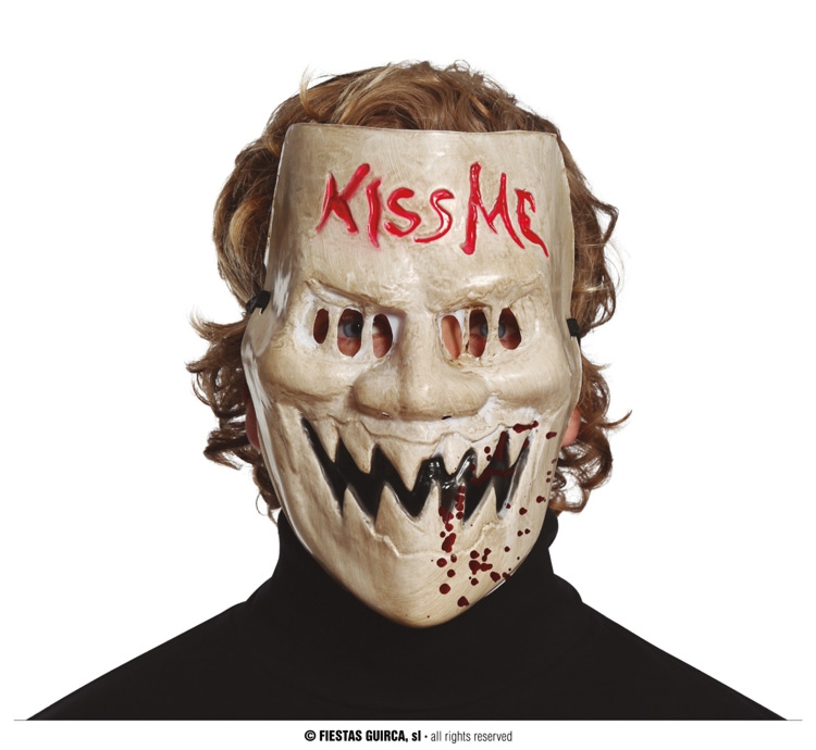 Karnevalové masky, latexové masky - KISS ME -  PVC maska