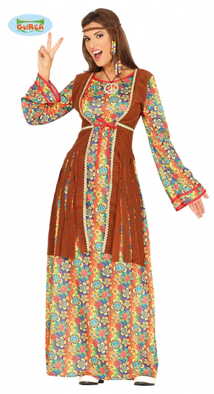 Kostýmy na karneval - Dámský kostým hippie s vestou