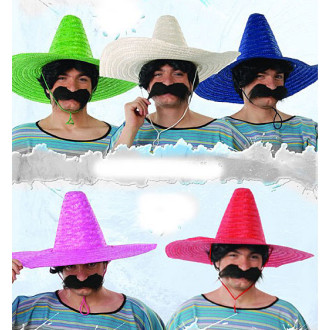 Fiestas Guirca Mexický klobouk slaměný jednobarevný (mix)