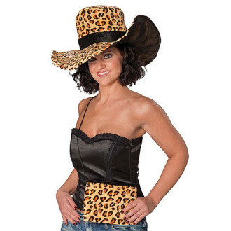 Dámský klobouk Leopard s kabelkou D