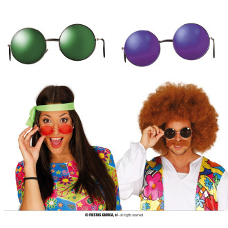Fiestas Guirca Velké brýle Hippie - mix barev