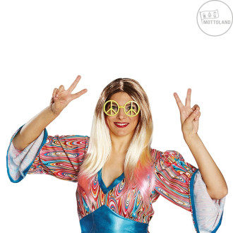 Mottoland Brýle Hippie s kamínky žluté