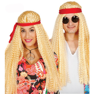 Fiestas Guirca Paruka hippie blond se stuhou