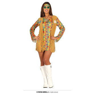 Fiestas Guirca Dámský kostým  HIPPIE na karneval