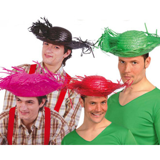 Fiestas Guirca Slaměný klobouk roztřepený modrý