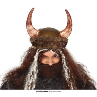 Fiestas Guirca Helma viking s kožešinou a rohy