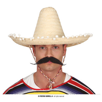 Fiestas Guirca Mexický slaměný klobouk přírodní 45 cm