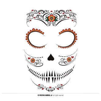 Fiestas Guirca Catrina tetování na obličej