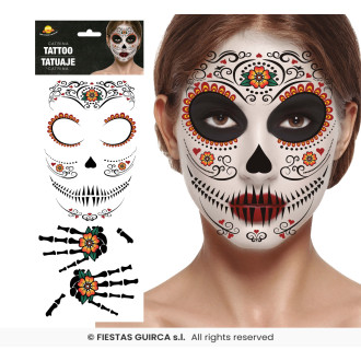 Fiestas Guirca Catrina tetování na obličej