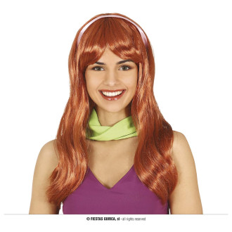 Fiestas Guirca Hnědá paruka se stuhou