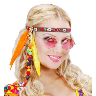 Widmann Hippie čelenka s peřím a korálky