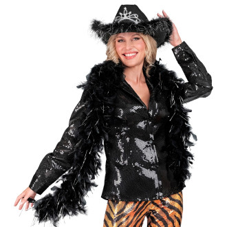 Widmann Černé boa se stříbrnými lametami