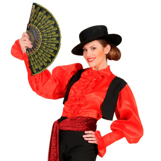 Widmann Černo-zlatý vějíř krajkový