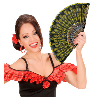 Widmann Černo-zlatý vějíř krajkový