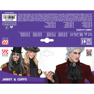 Widmann Krajkové fiží černé s drahokamem a manžetami