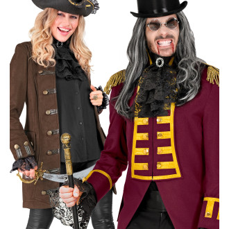 Widmann Krajkové fiží černé s drahokamem a manžetami