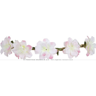 Květinová čelenka s růžovými květy