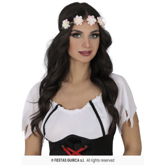 Květinová čelenka s růžovými květy