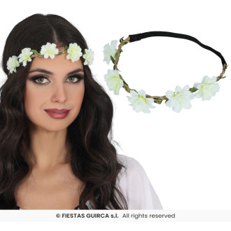 Květinová čelenka s bílými květy