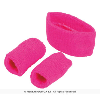 Fiestas Guirca Čelenka s pásky na zápěstí - růžové