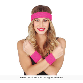 Fiestas Guirca Čelenka s pásky na zápěstí - růžové