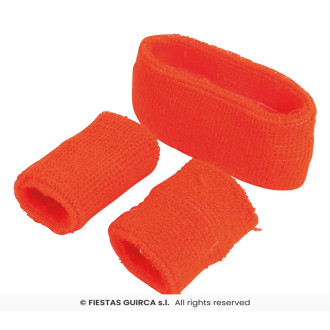 Fiestas Guirca Čelenka s pásky na zápěstí - oranž