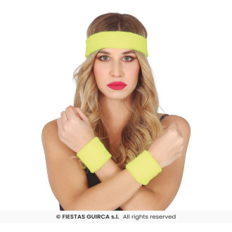 Fiestas Guirca Čelenka s pásky na zápěstí - žlutá