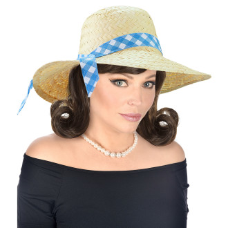 Widmann Slaměná klobouk farmářka s modrou stuhou